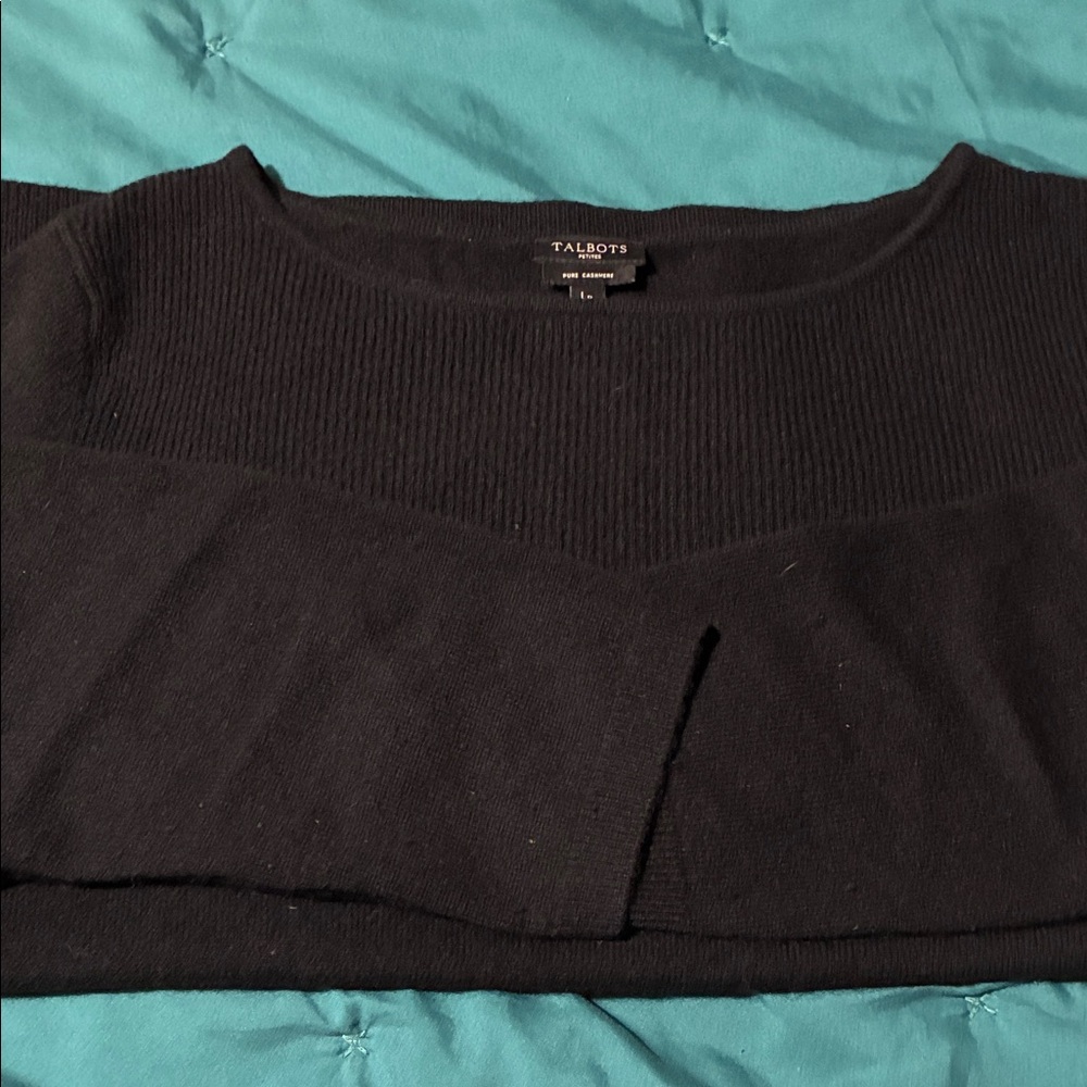 Talbots Women's Black Crew Neck Sweater - Picture 2 of 4
